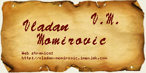 Vladan Momirović vizit kartica